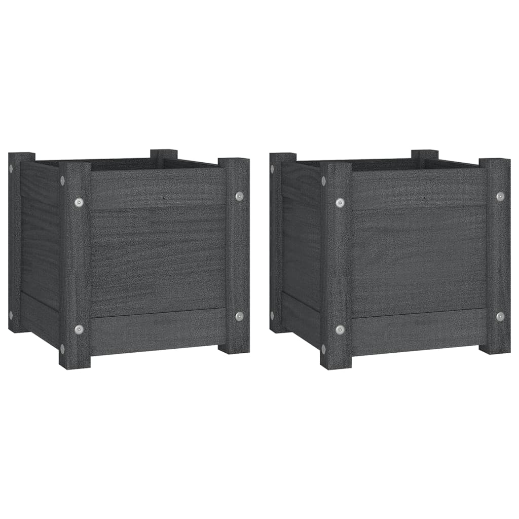 Garden Planters 2 Pcs 31X31X31 Cm Solid Pinewood