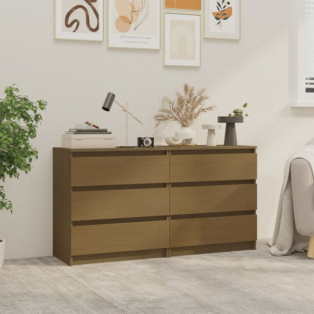 Bedside Cabinets 2 Pcs 60X36X64 Cm Solid Pinewood