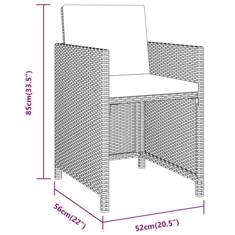 3 Piece Garden Dining Set With Cushions