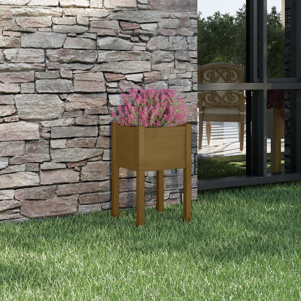 Garden Planter 40X40X70 Cm Solid Pinewood