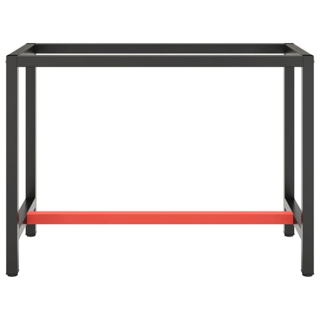 Work Bench Frame Matte Black And Matte Red Metal