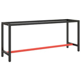 Work Bench Frame Matte Black And Matte Red Metal