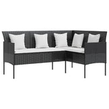 5 Piece L-Shaped Couch Sofa Set With Cushions Poly Rattan
