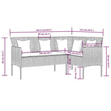 5 Piece L-Shaped Couch Sofa Set With Cushions Poly Rattan