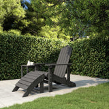 Garden Adirondack Chairs 2 Pcs With Footstools Hdpe