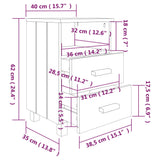 Bedside Cabinet Hamar 40X35X62 Cm Solid Wood Pine