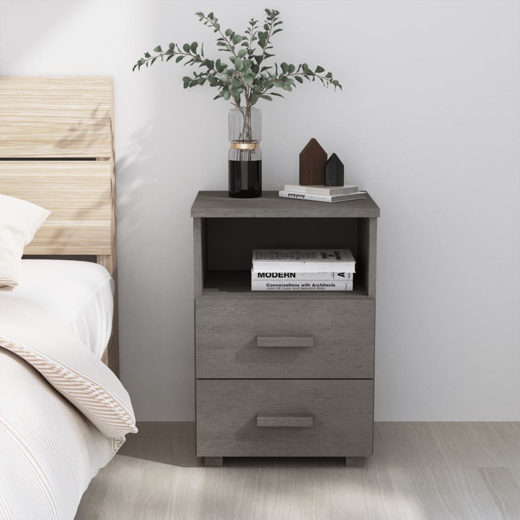 Bedside Cabinet Hamar 40X35X62 Cm Solid Wood Pine