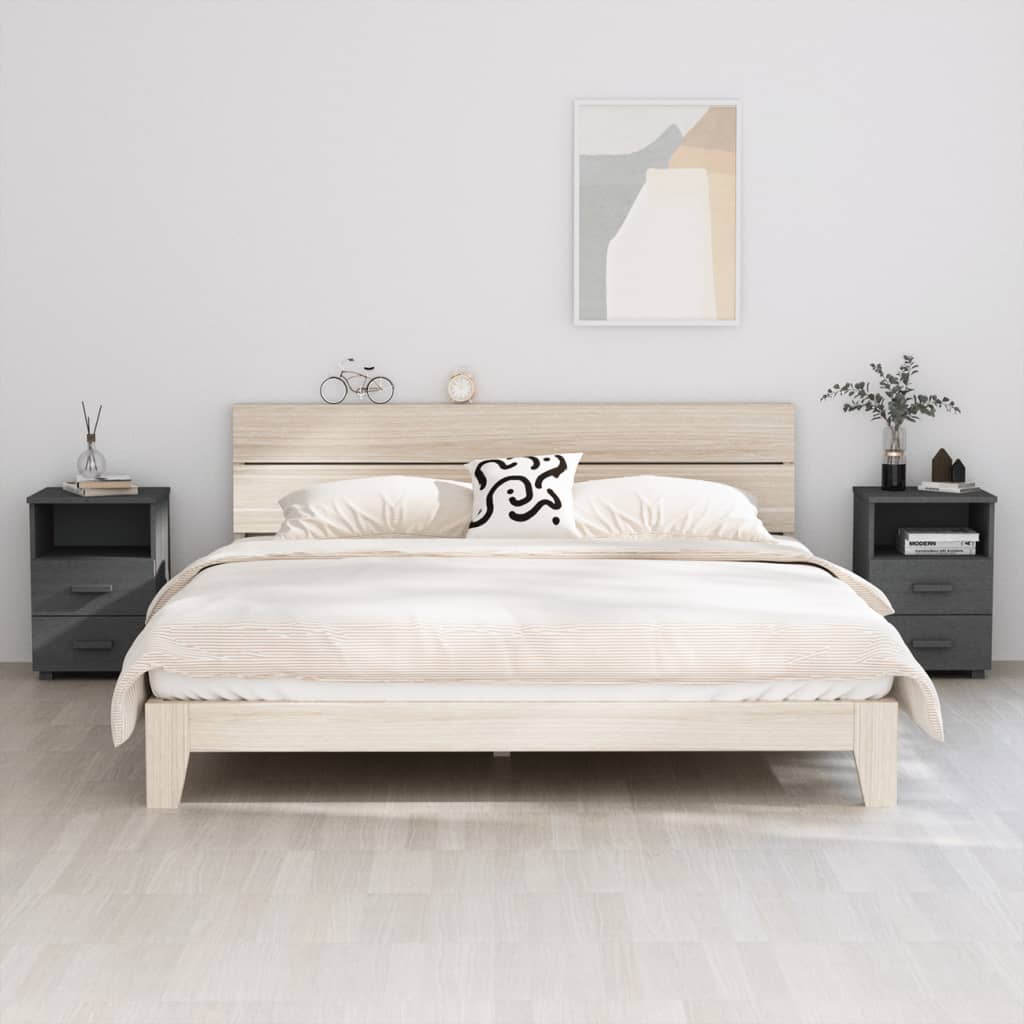 Bedside Cabinet Hamar 40X35X62 Cm Solid Wood Pine