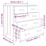 Sideboard Hamar 79X40X80 Cm Solid Wood Pine