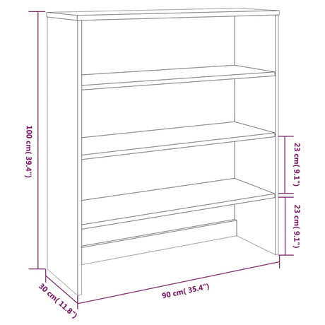 Top For Highboard Hamar 90X30X100Cm Solid Wood Pine
