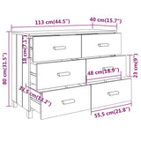 Sideboard Hamar 113X40X80 Cm Solid Wood Pine