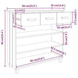 Console Table Hamar 90X35X90 Cm Solid Wood Pine