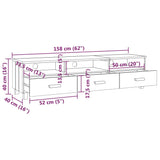 Tv Cabinet Hamar 158X40X40 Cm Solid Wood Pine