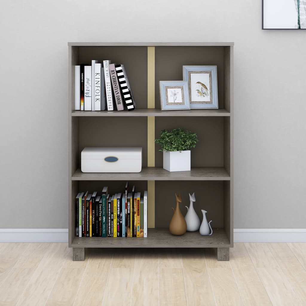 Book Cabinet Hamar 85X35X112 Cm Solid Wood Pine