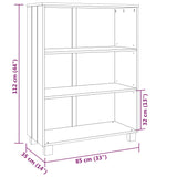Book Cabinet Hamar 85X35X112 Cm Solid Wood Pine