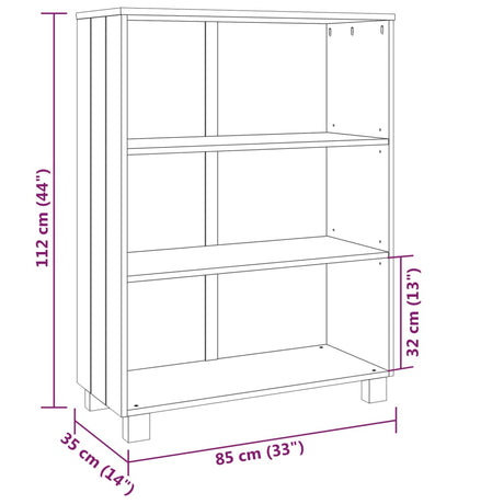 Book Cabinet Hamar 85X35X112 Cm Solid Wood Pine