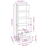 Highboard Hamar 60X35X180 Cm Solid Wood Pine
