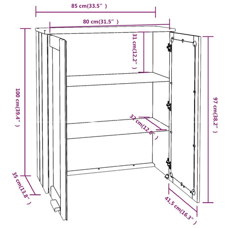 Top For Highboard Hamar 85X35X100Cm Solid Wood Pine
