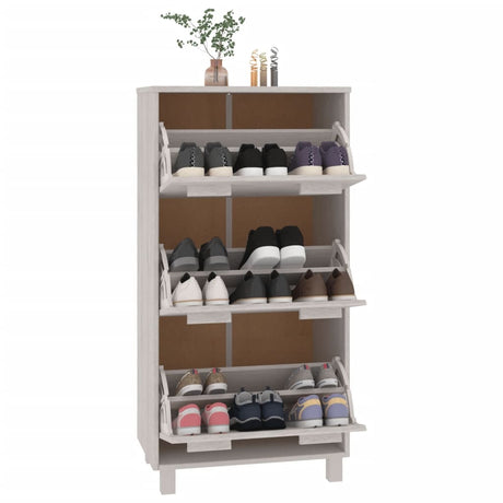 Shoe Cabinet Hamar 59.5X35X117 Cm Solid Wood Pine