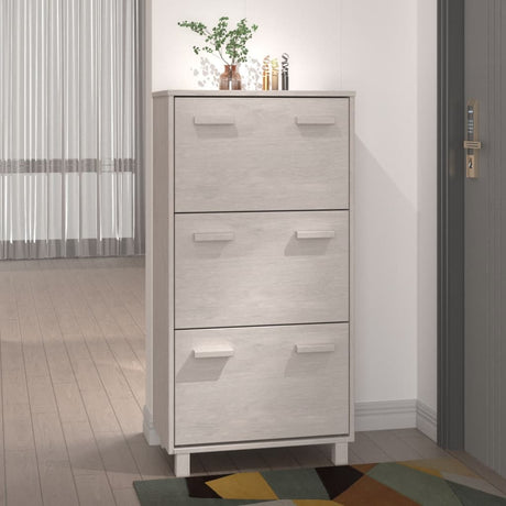 Shoe Cabinet Hamar 59.5X35X117 Cm Solid Wood Pine