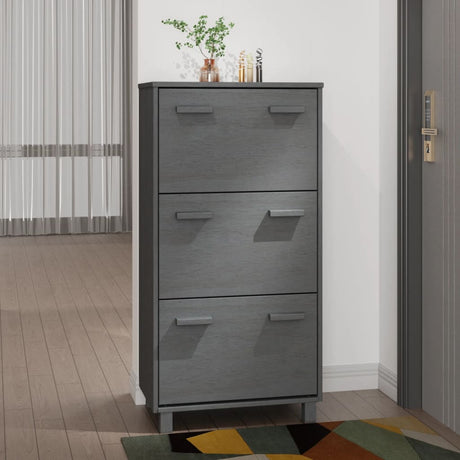Shoe Cabinet Hamar 59.5X35X117 Cm Solid Wood Pine