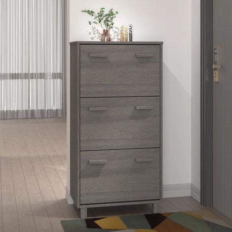 Shoe Cabinet Hamar 59.5X35X117 Cm Solid Wood Pine