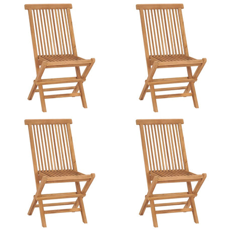 5 Piece Folding Outdoor Dining Set Solid Wood Teak