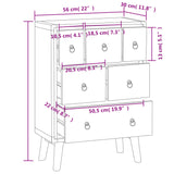 Chest of Drawers 56x30x80 cm Solid Wood Teak