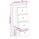 Chest Of Drawers 30X30X90 Cm Solid Wood Teak