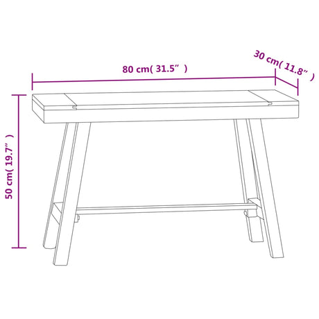 Bench 80 Cm Solid Wood Teak