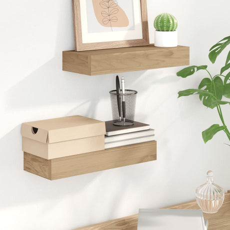 Wall Shelves 2 Pcs Solid Wood Teak