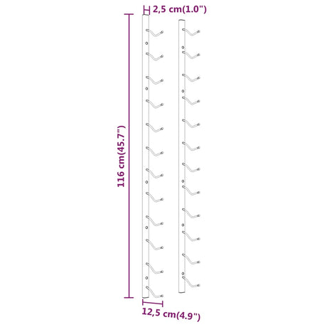 Wall Mounted Wine Rack For 12 Bottles Iron