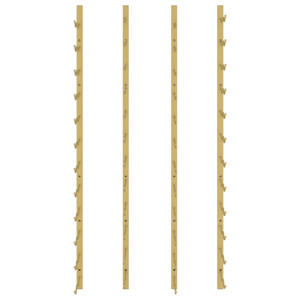 Wall Mounted Wine Rack for 24 Bottles 2 pcs Gold Iron