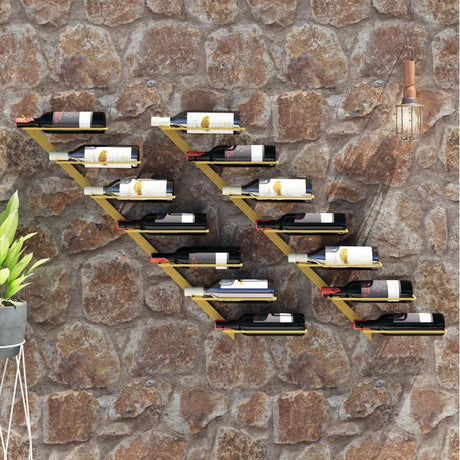 Wall-Mounted Wine Rack For 7 Bottles Metal
