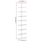 Wall-mounted Wine Rack for 9 Bottles 2 pcs White Iron