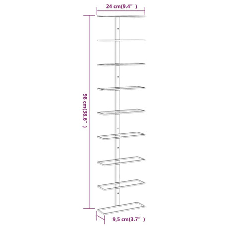 Wall-Mounted Wine Rack For 9 Bottles 2 Pcs Iron
