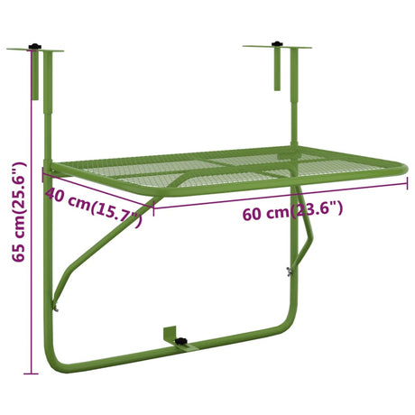 Balcony Table 60X40 Cm Steel