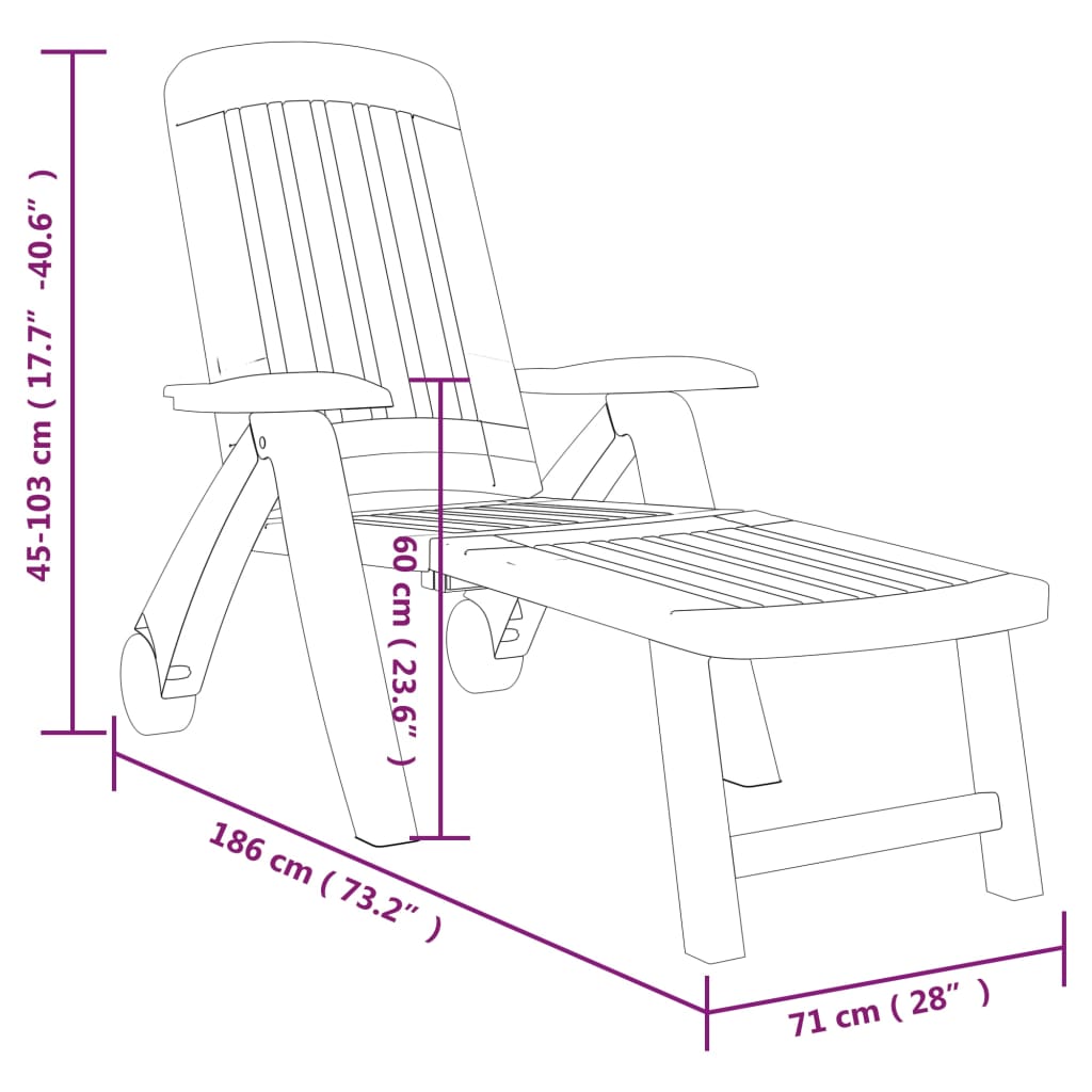 Folding Sun Lounger Polypropylene