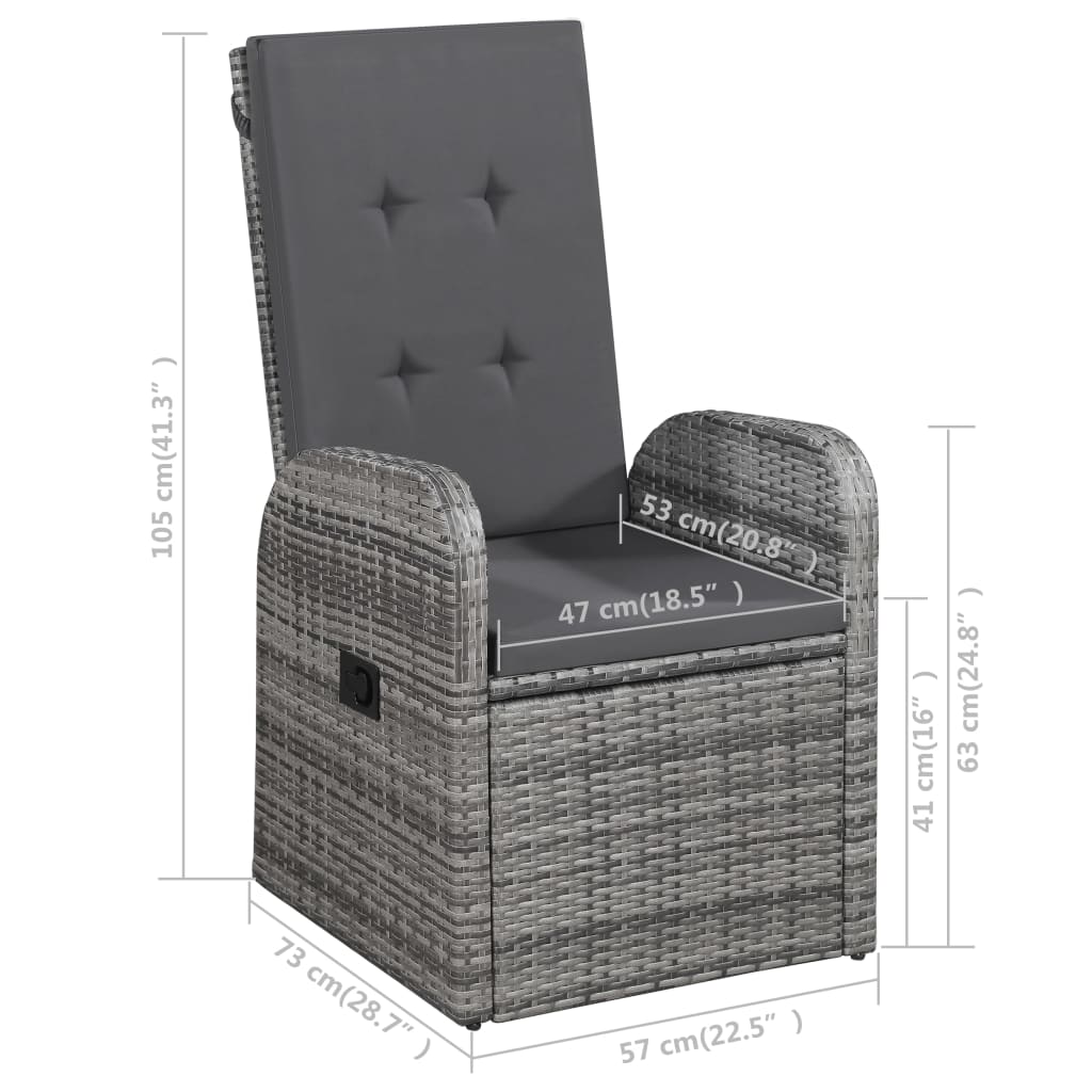 7 Piece Garden Dining Set With Cushions Poly Rattan