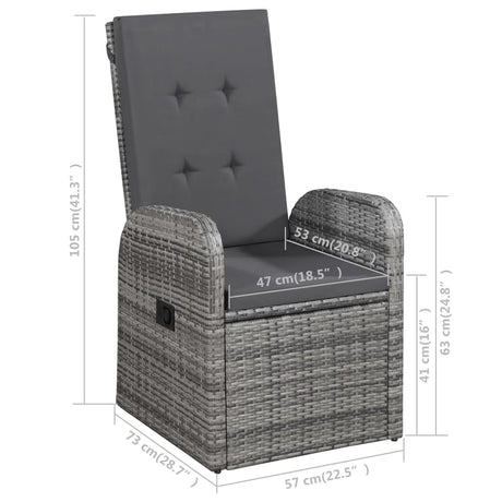 7 Piece Garden Dining Set With Cushions Poly Rattan