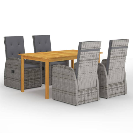 7 Piece Garden Dining Set With Cushions Poly Rattan