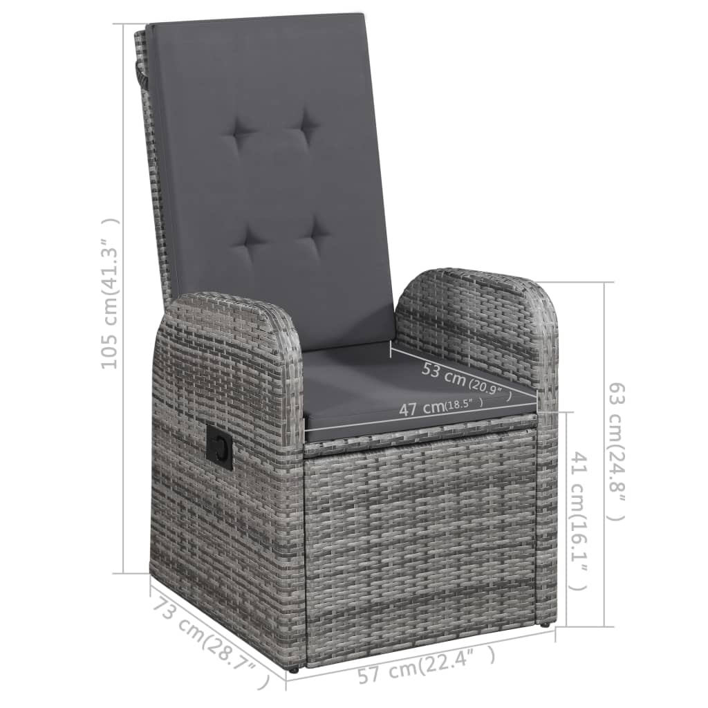 3 Piece Garden Dining Set With Cushions Poly Rattan