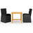 3 Piece Garden Dining Set With Cushions Poly Rattan