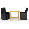 3 Piece Garden Dining Set With Cushions Poly Rattan