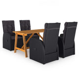 3 Piece Garden Dining Set With Cushions Poly Rattan