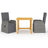 3 Piece Garden Dining Set With Cushions Poly Rattan