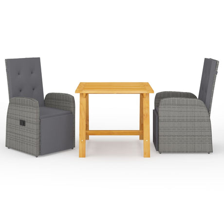 3 Piece Garden Dining Set With Cushions Poly Rattan