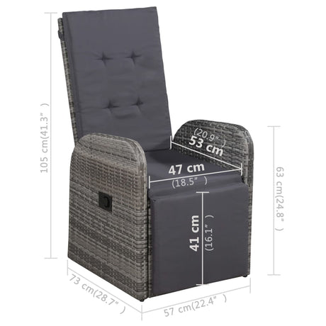3 Piece Garden Dining Set With Cushions Poly Rattan