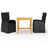 3 Piece Garden Dining Set With Cushions Poly Rattan