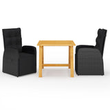 3 Piece Garden Dining Set With Cushions Poly Rattan